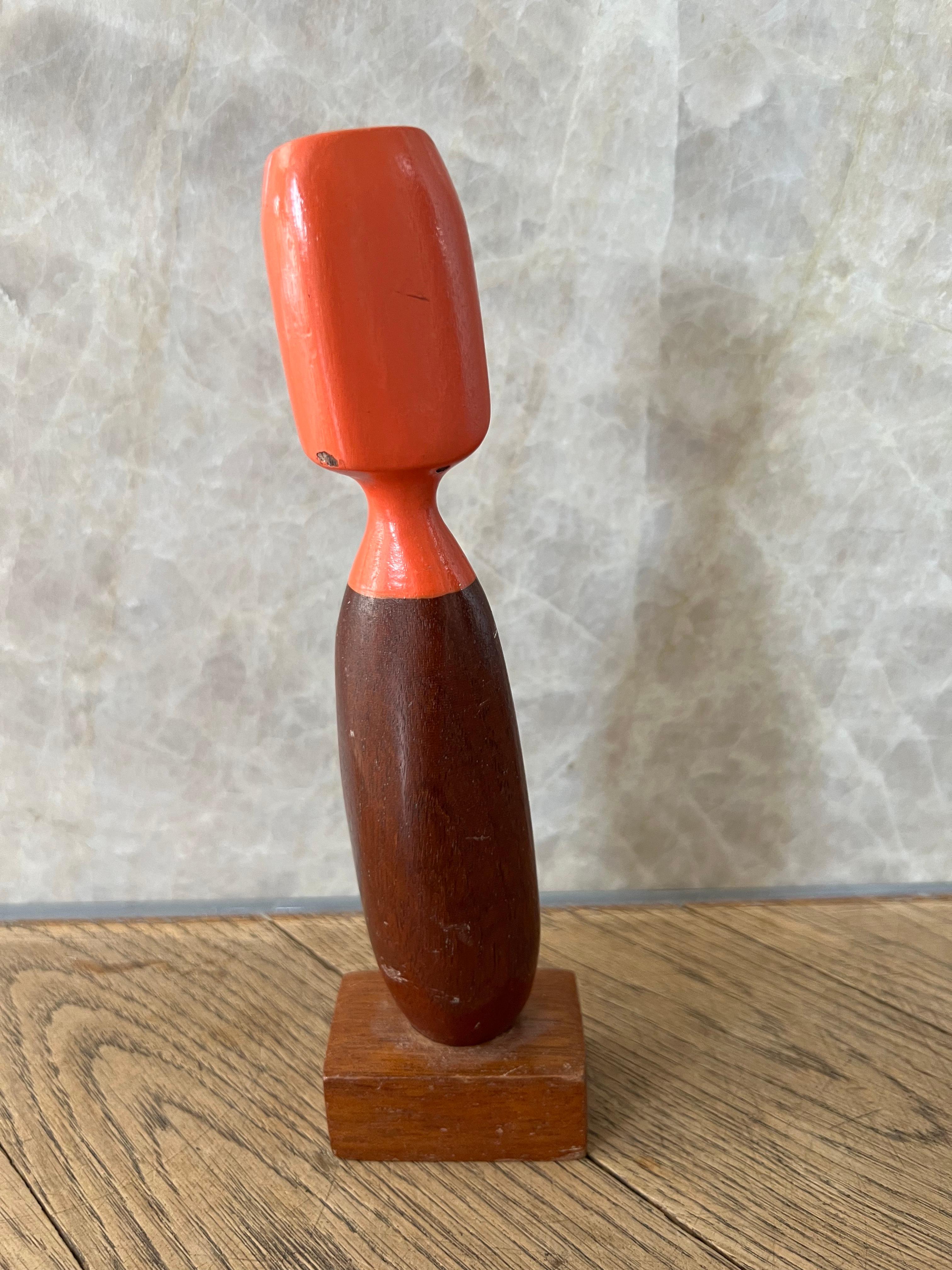 Vintage Figural Abstract Object Deco Figure Mid-Century Modern Teak Wood For Sale 2