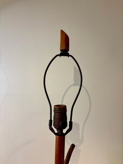 Vintage Figural Bamboo Table Lamp, Coastal Italian Riviera Organic Modern