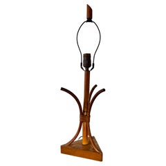 Vintage Figural Bamboo Table Lamp, Coastal Italian Riviera Organic Modern