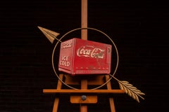 Vintage Figural Coca-Cola Cooler Directional Arrow Sign