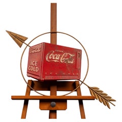 Vintage Figural Coca-Cola Cooler Directional Arrow Sign