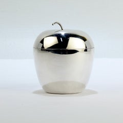 Vintage Figural J. E. Caldwell Apple Shaped Sterling Silver Covered Box