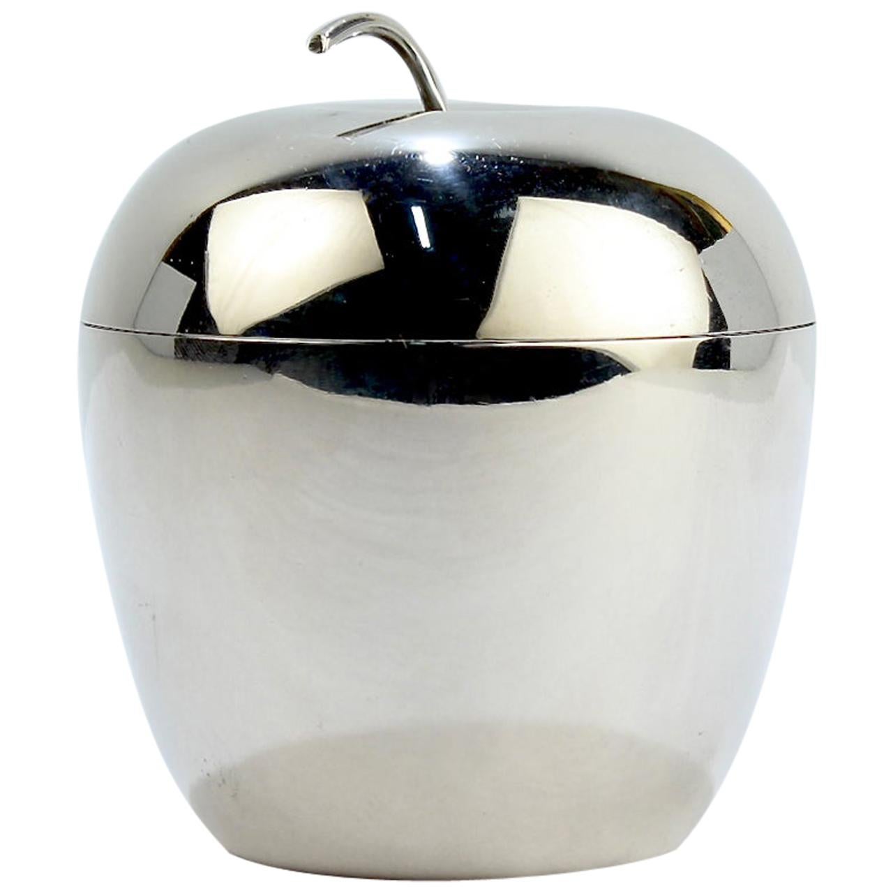 Vintage Figural J. E. Caldwell Apple Shaped Sterling Silver Covered Box