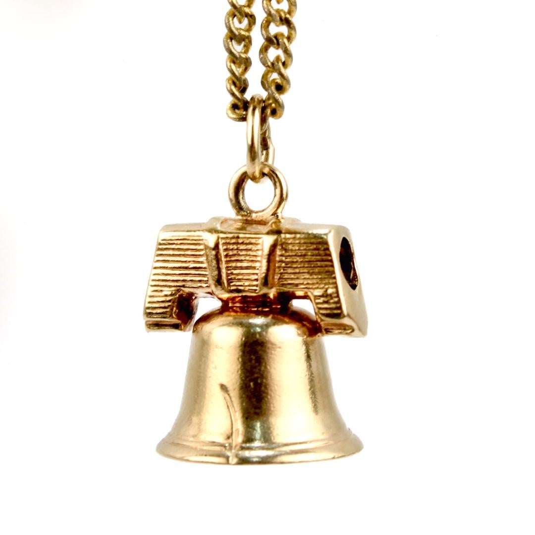 Vintage Figural Liberty Bell 14k Gold Charm for a Bracelet For Sale 5