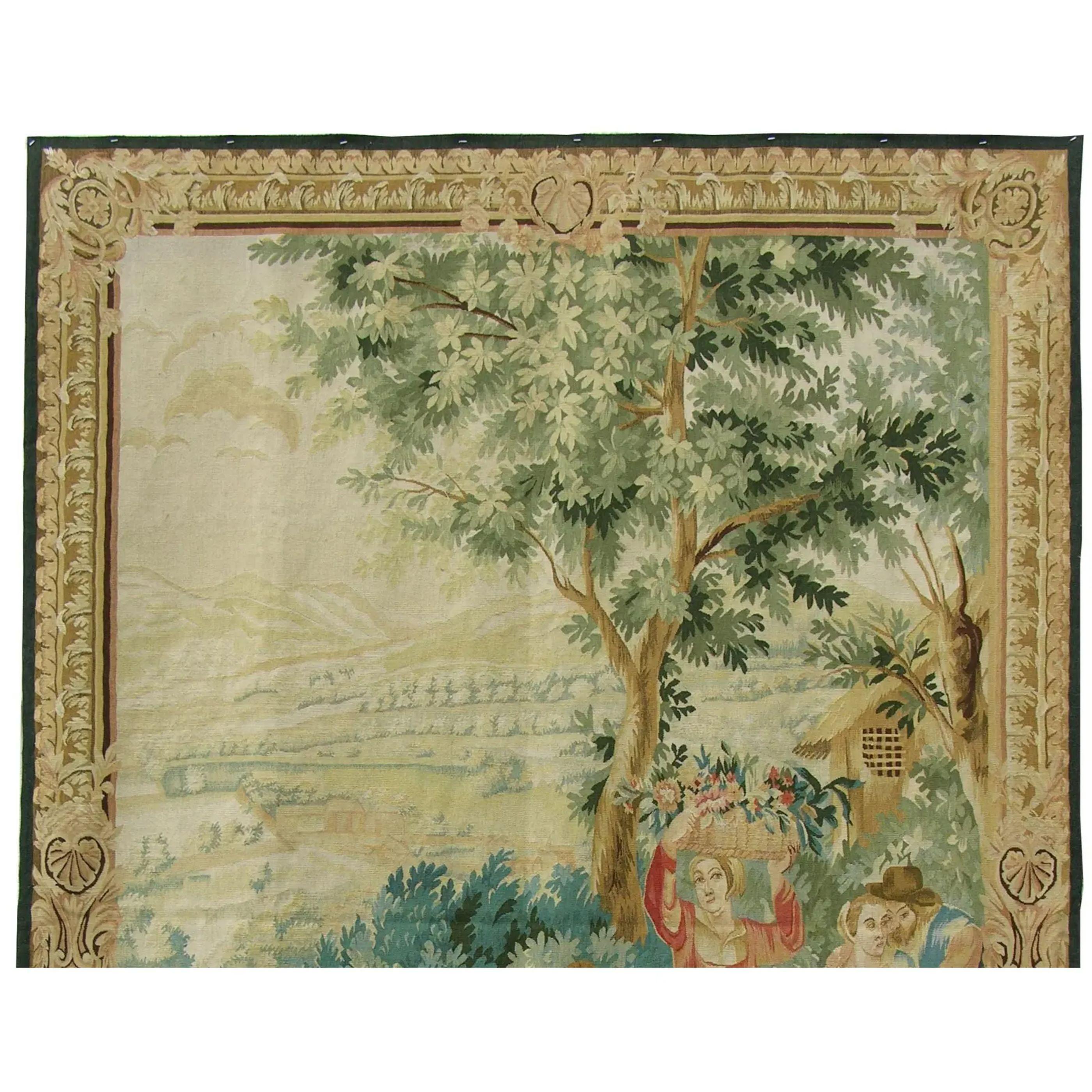 Empire Vintage Figural Scene Tapestry 7.6X5.15 For Sale