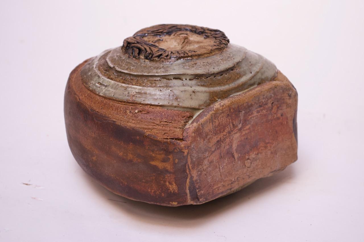 Late 20th Century Vintage Figural Studio Stoneware Vase / Candleholder