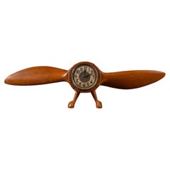Vintage Figural Wooden Propellor Clock by Howard