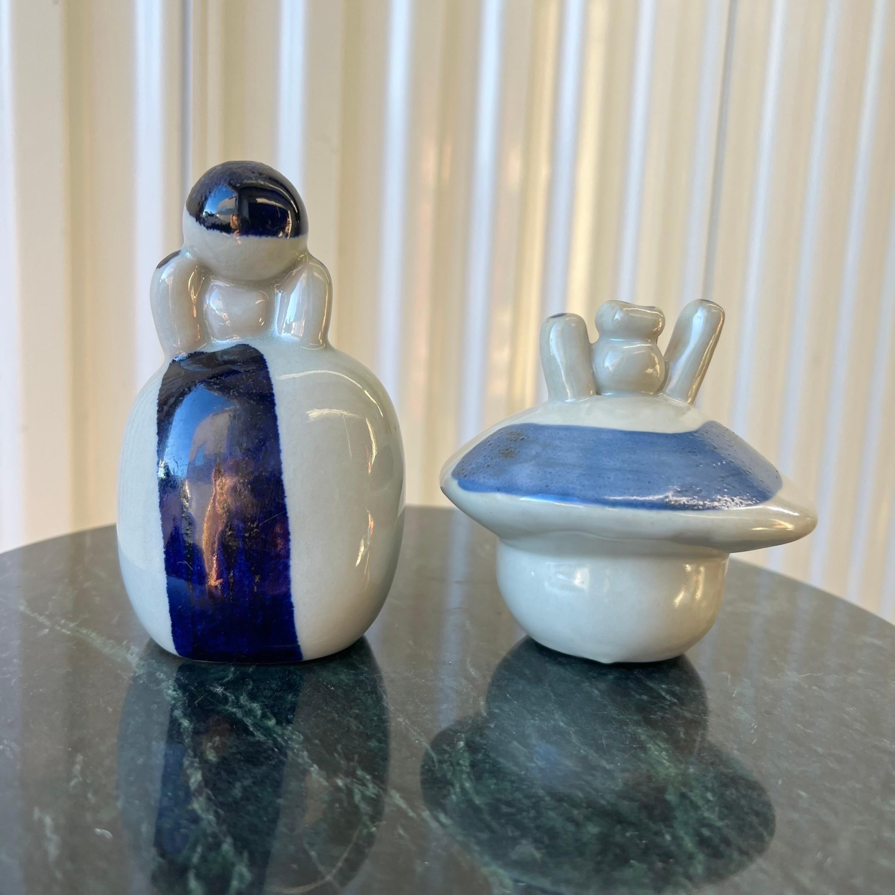Vintage Figurative Studio Pottery Salt and Pepper Shakers - a Pair In Good Condition For Sale In Charleston, SC