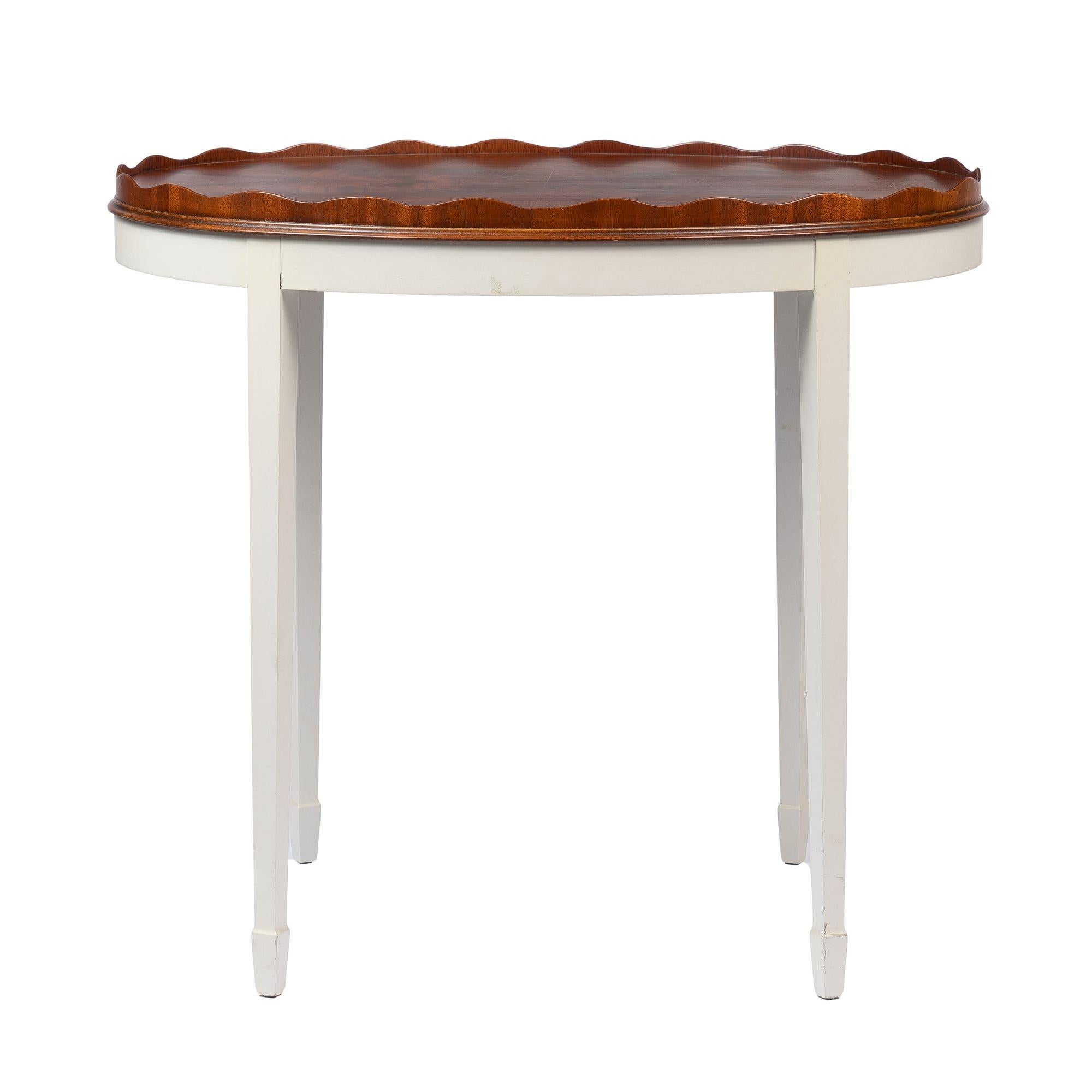 Vintage Figured Mahogany Tray Table on Painted Base For Sale 1