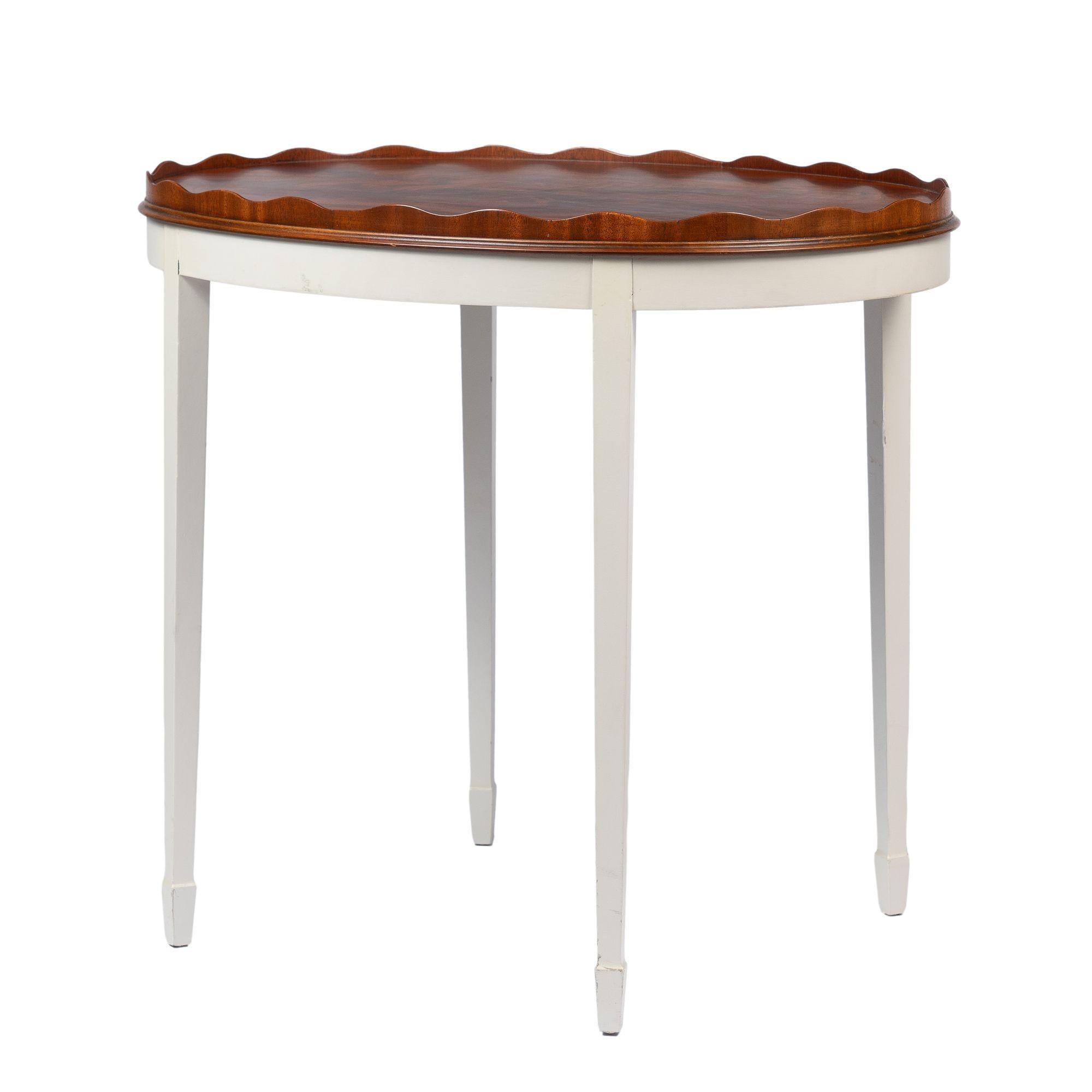 Vintage Figured Mahogany Tray Table on Painted Base For Sale 2