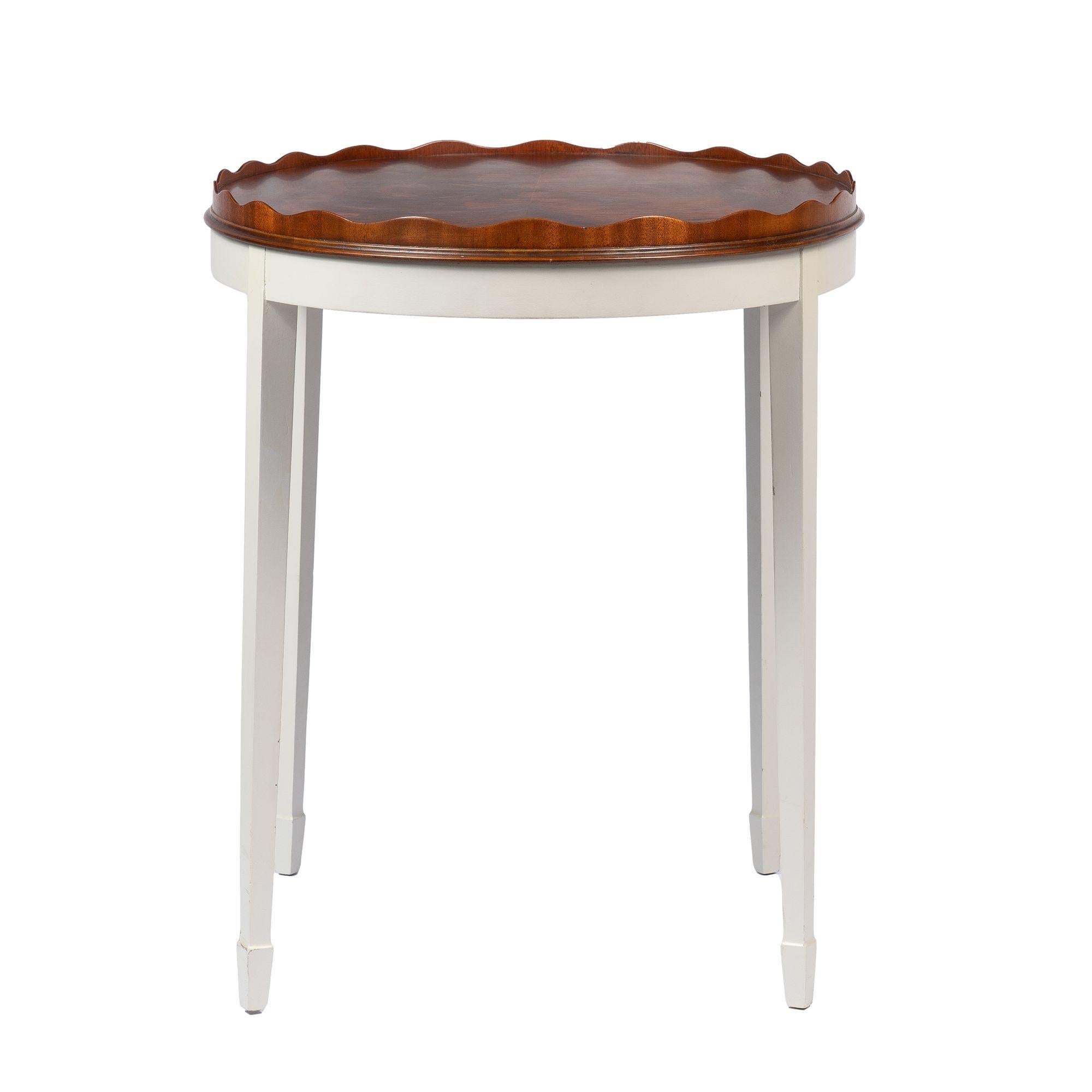 Vintage Figured Mahogany Tray Table on Painted Base For Sale 3