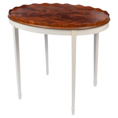 Vintage Figured Mahogany Tray Table on Painted Base