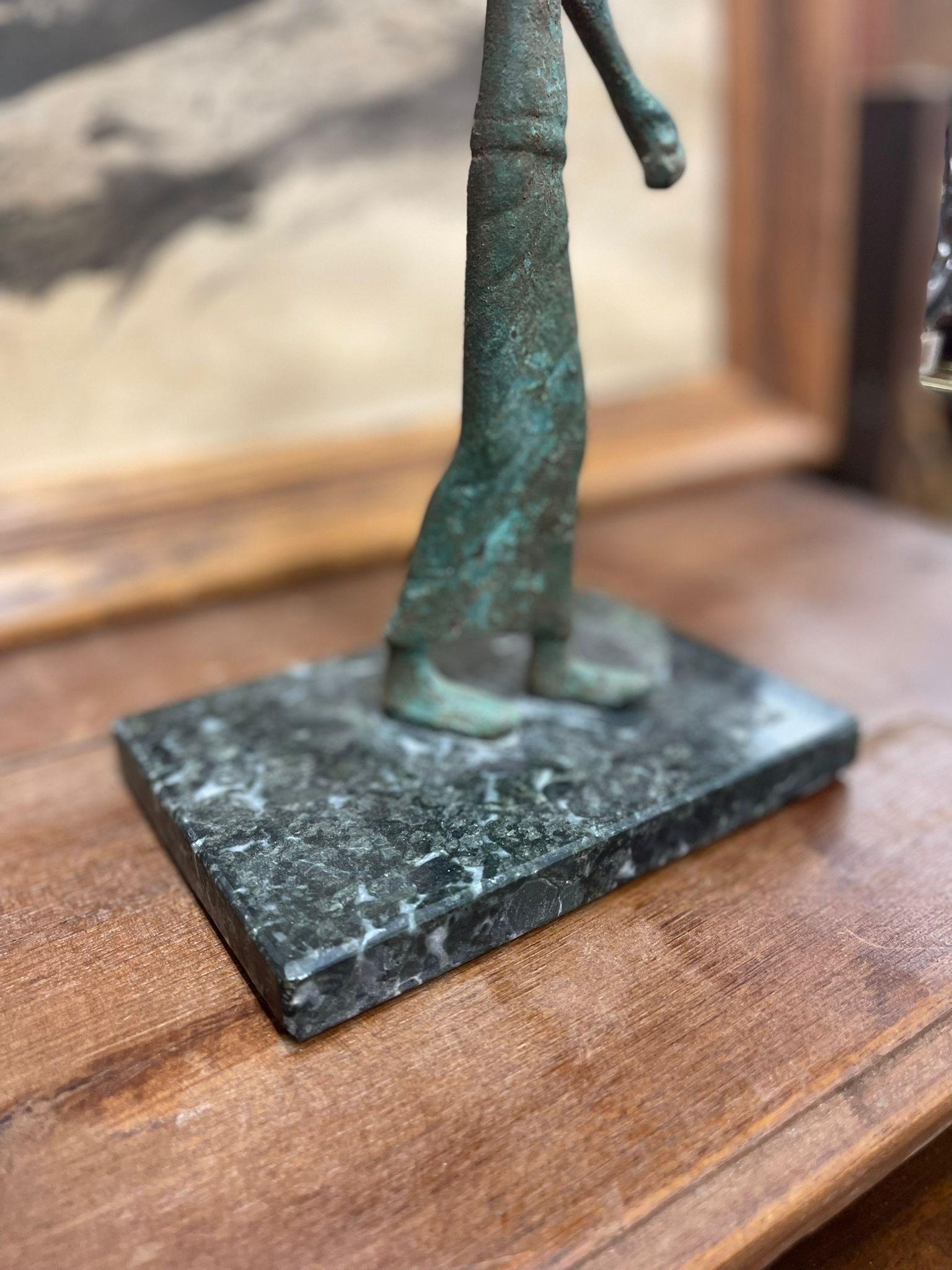 Vintage Figurine Sculpture of Warrior With Base. For Sale 1