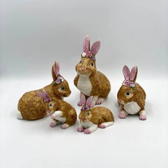 Vintage Figurines Villeroy & Boch Bunny Rabbits  Easter Bunnies Villeroy
