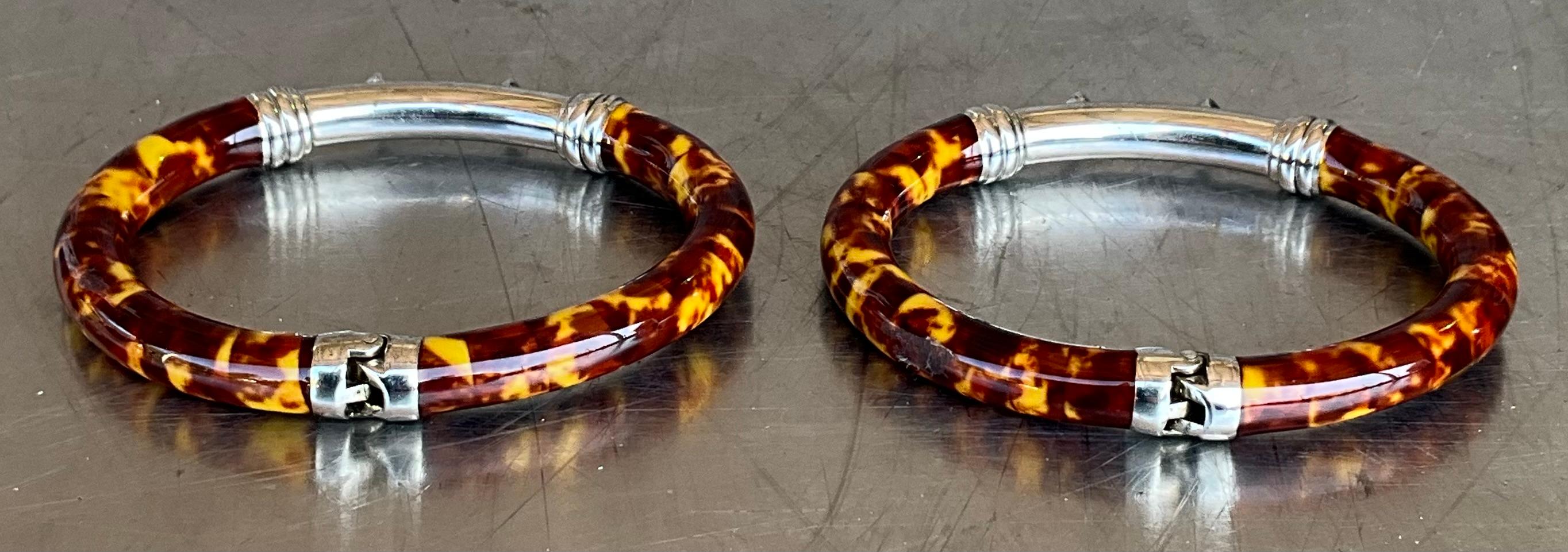 Vintage Fili Menegatti Italy 925 Bangle- Set of 2 For Sale 1