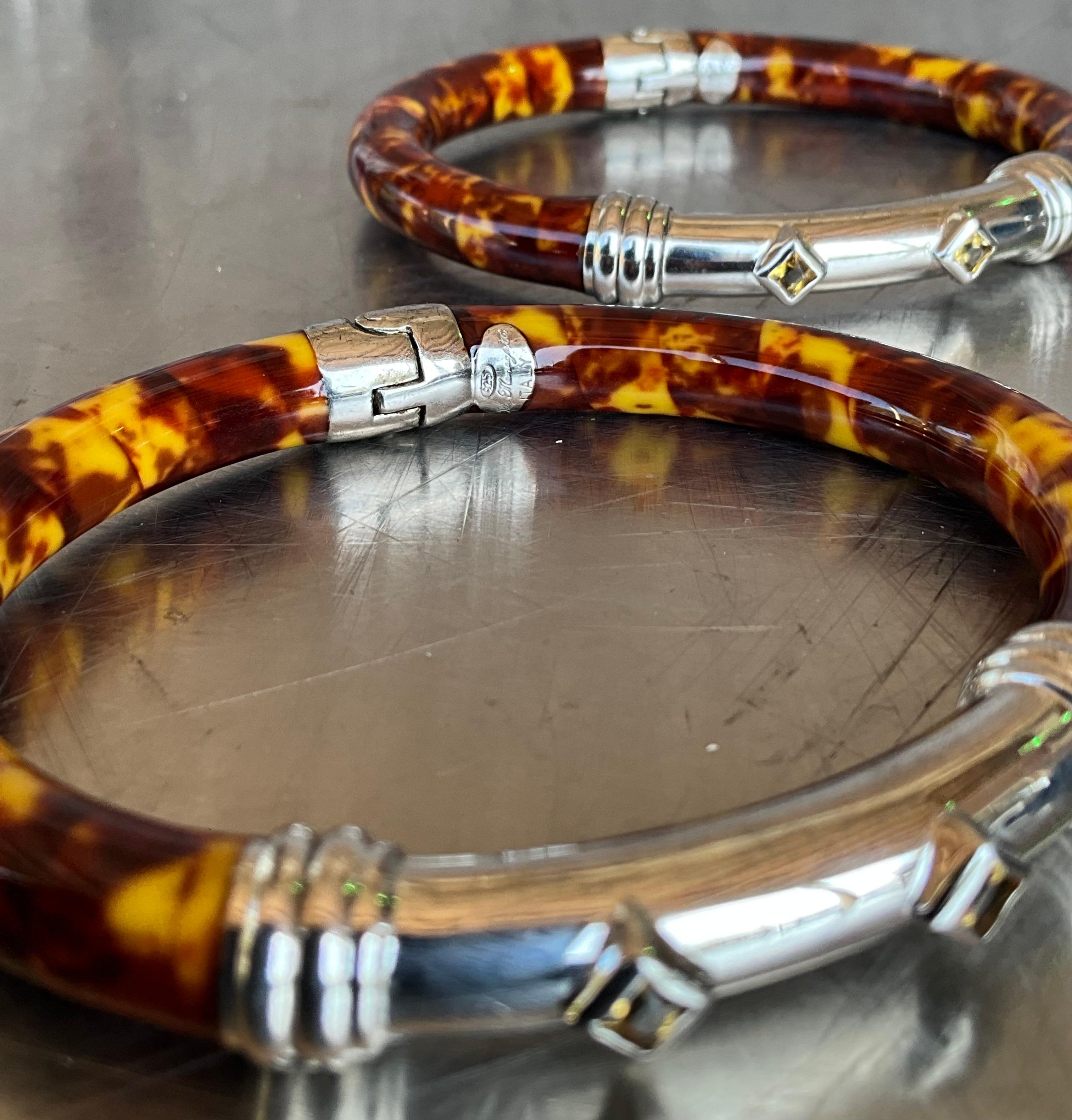 Vintage Fili Menegatti Italy 925 Bangle- Set of 2 For Sale 2