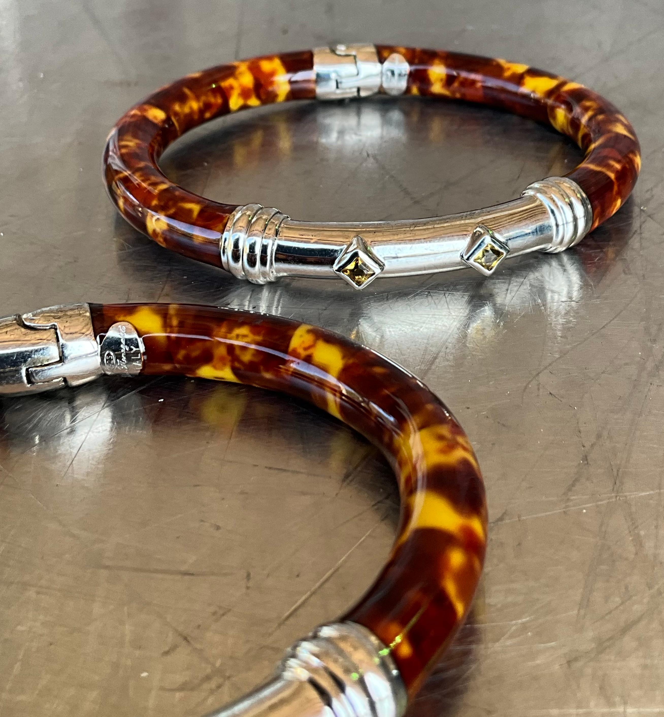 Vintage Fili Menegatti Italy 925 Bangle- Set of 2 For Sale 3