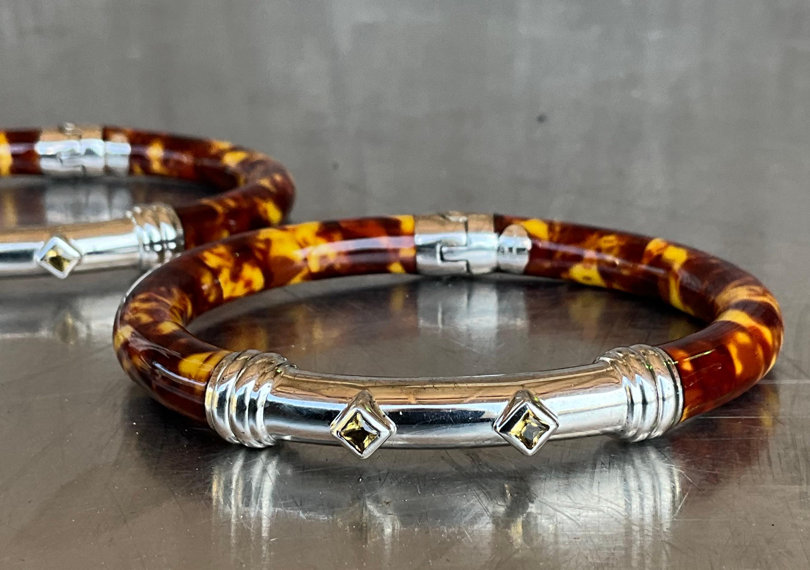 Vintage Fili Menegatti Italy 925 Bangle- Set of 2 For Sale 4