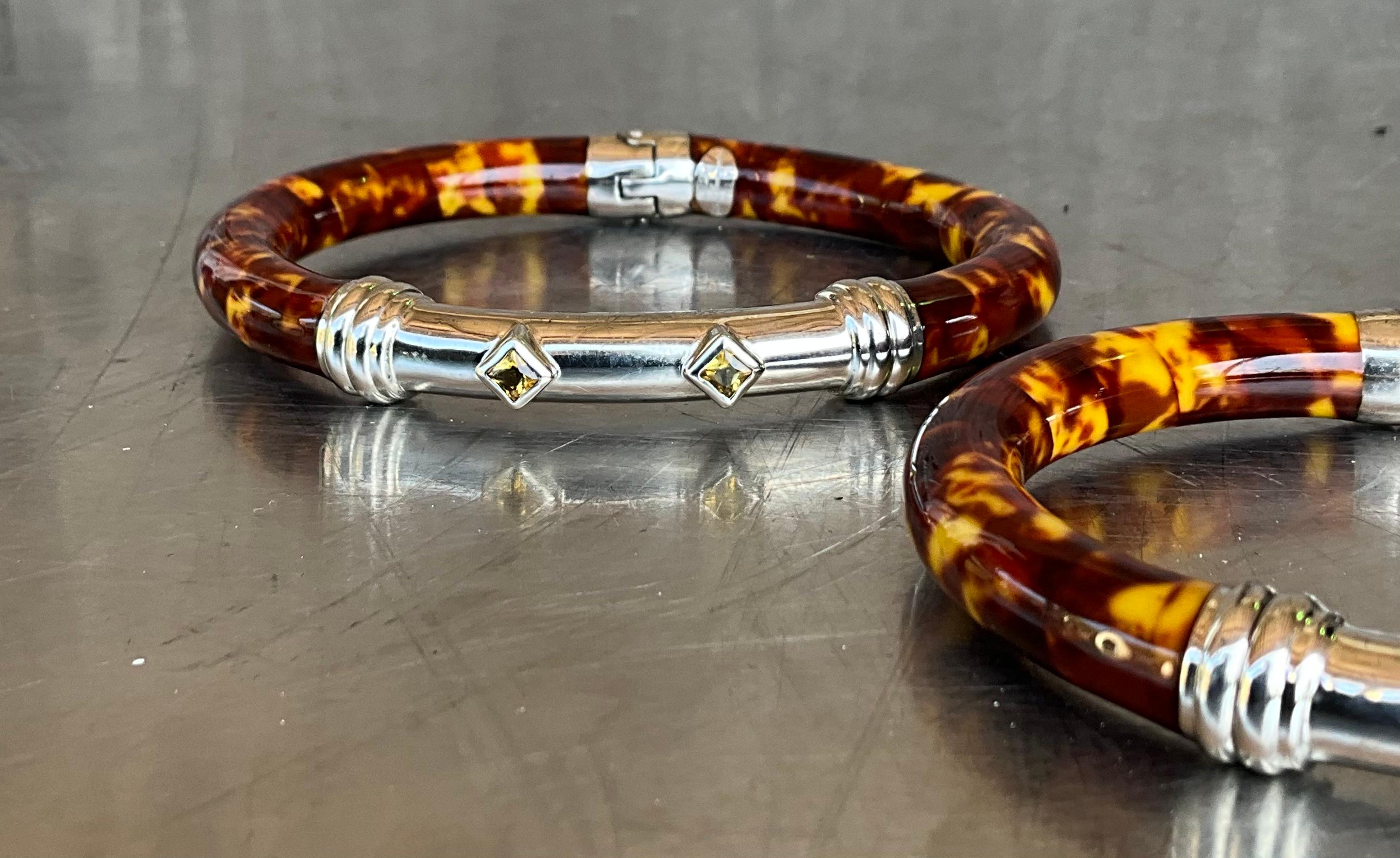 Vintage Fili Menegatti Italy 925 Bangle- Set of 2 For Sale 5