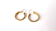 Vintage Filigree 12k Yellow Gold Filled Hoop Earrings