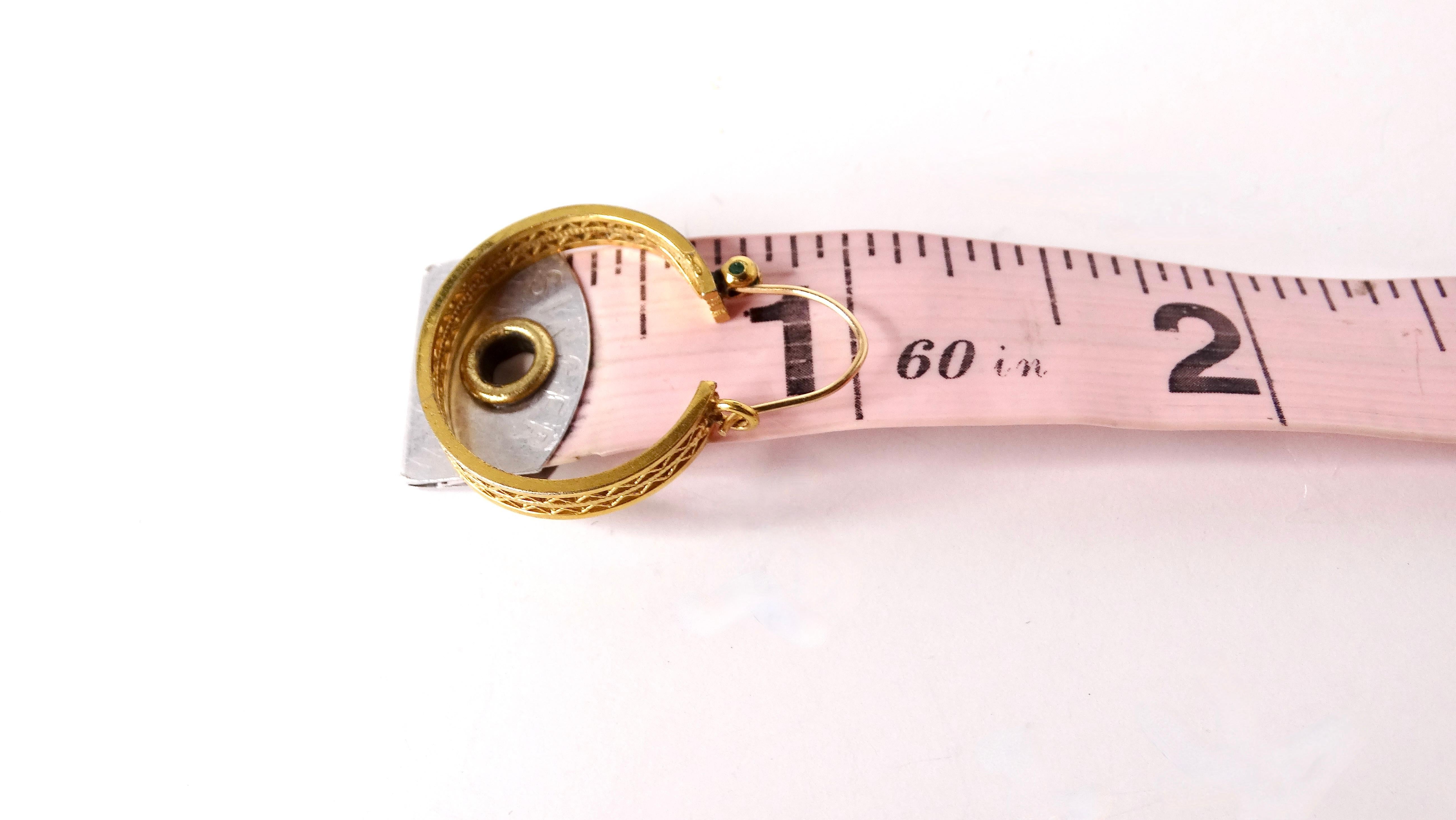 Women's Vintage Filigree 12k Yellow Gold Filled Hoop Earrings For Sale