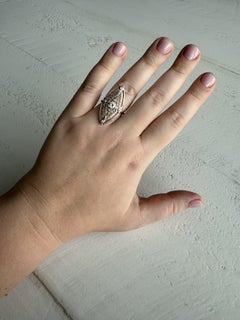 Vintage Filigree Brooch Conversion Elongated Ring