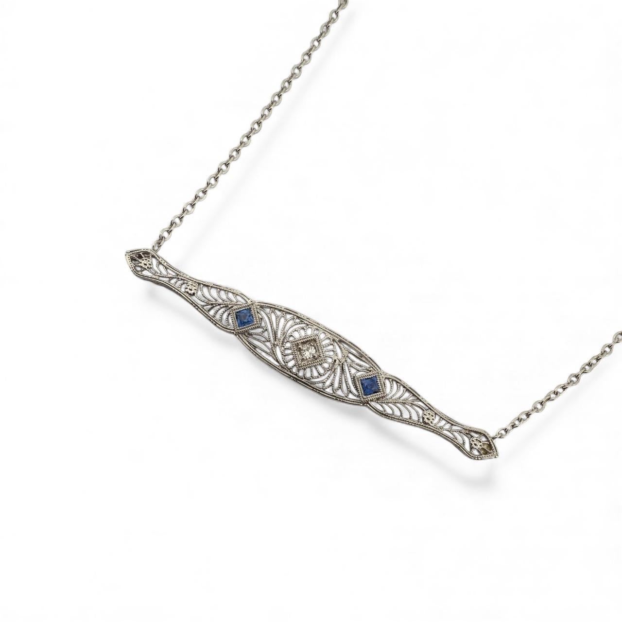 Collana di conversione con spilla in filigrana vintage In condizioni ottime in vendita a Montgomery, AL