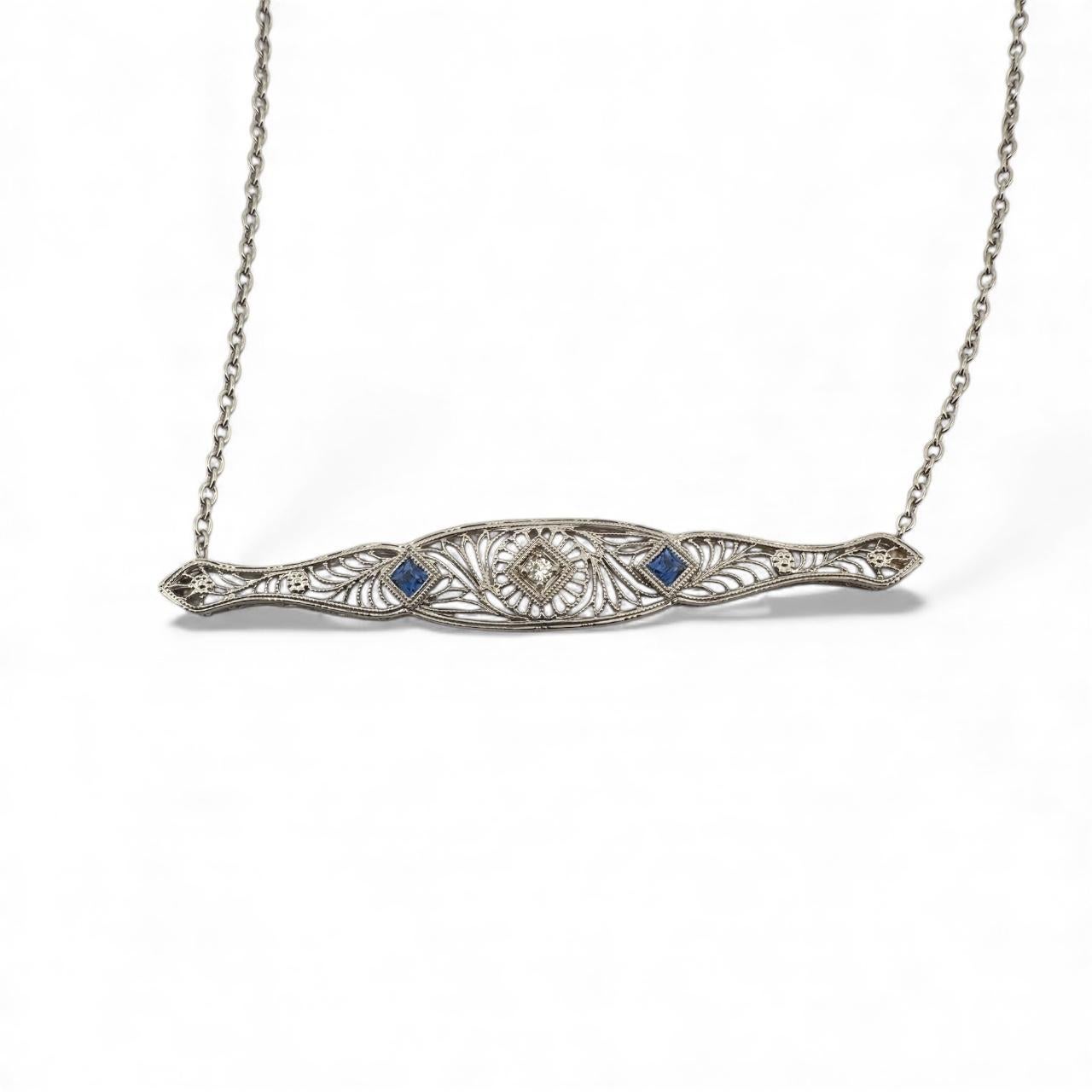 Donna Collana di conversione con spilla in filigrana vintage in vendita