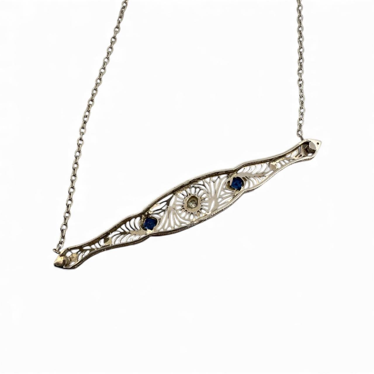 Collana di conversione con spilla in filigrana vintage in vendita 2