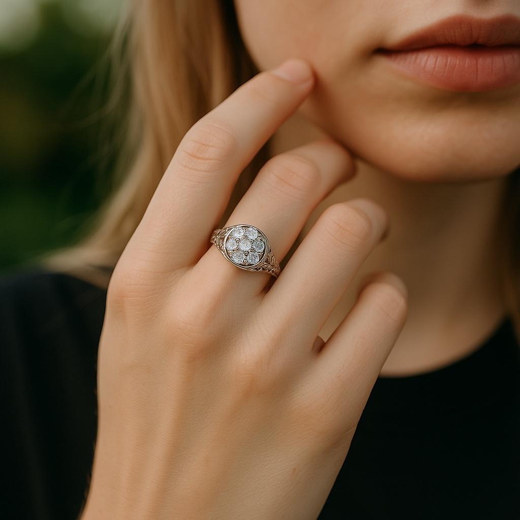 A vintage antique Art Deco 18 karat gold diamond filigree engagement ring is a beautiful and classic piece of jewelry. 
The ring is crafted from 18 karat gold, which is a high-quality and durable metal that has a warm, golden color. The gold has