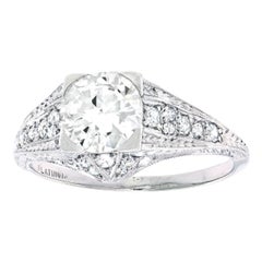 filigree engagement rings Vintage Filigree Diamond and Platinum Engagement Ring