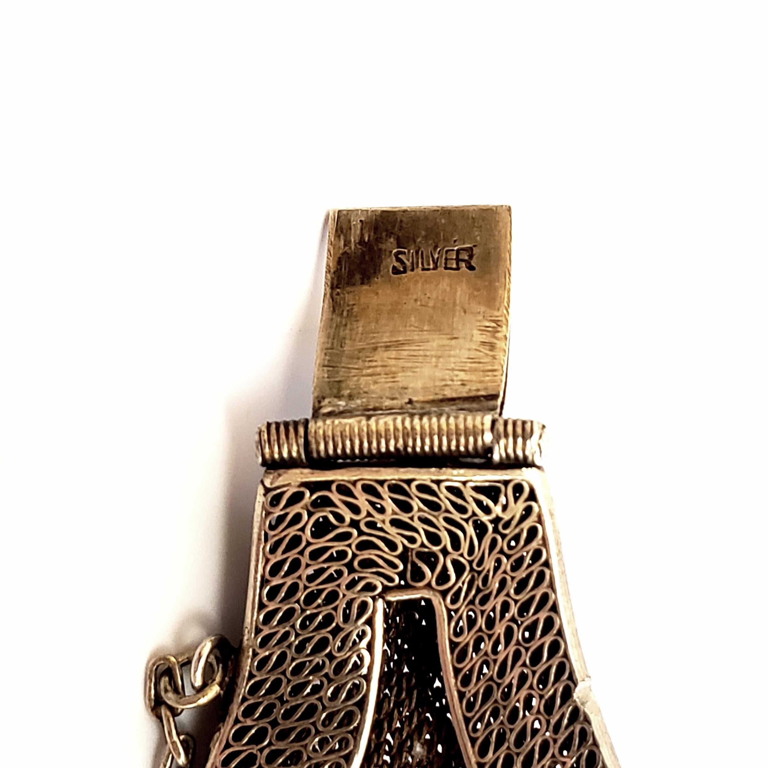 Vintage Filigree Gold Vermeil over Silver and Amethyst Bracelet 1