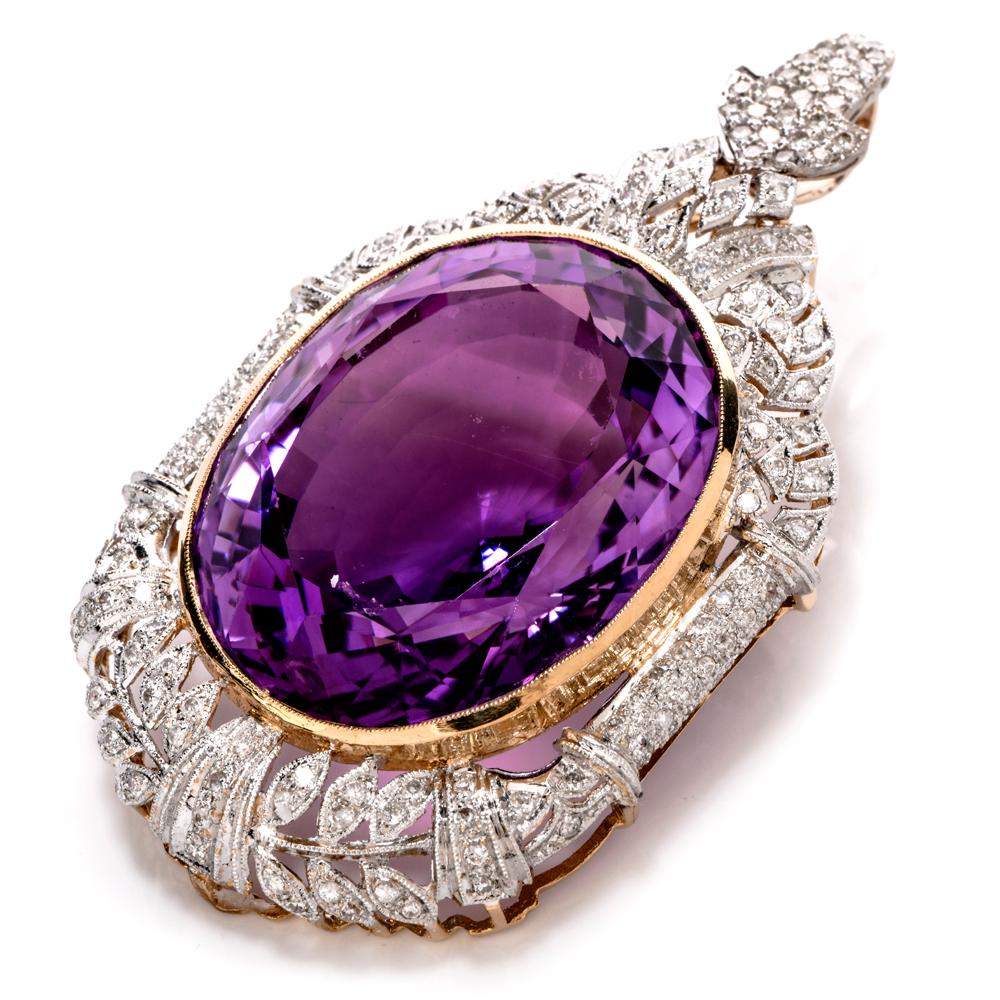 amethyst diamond pendant