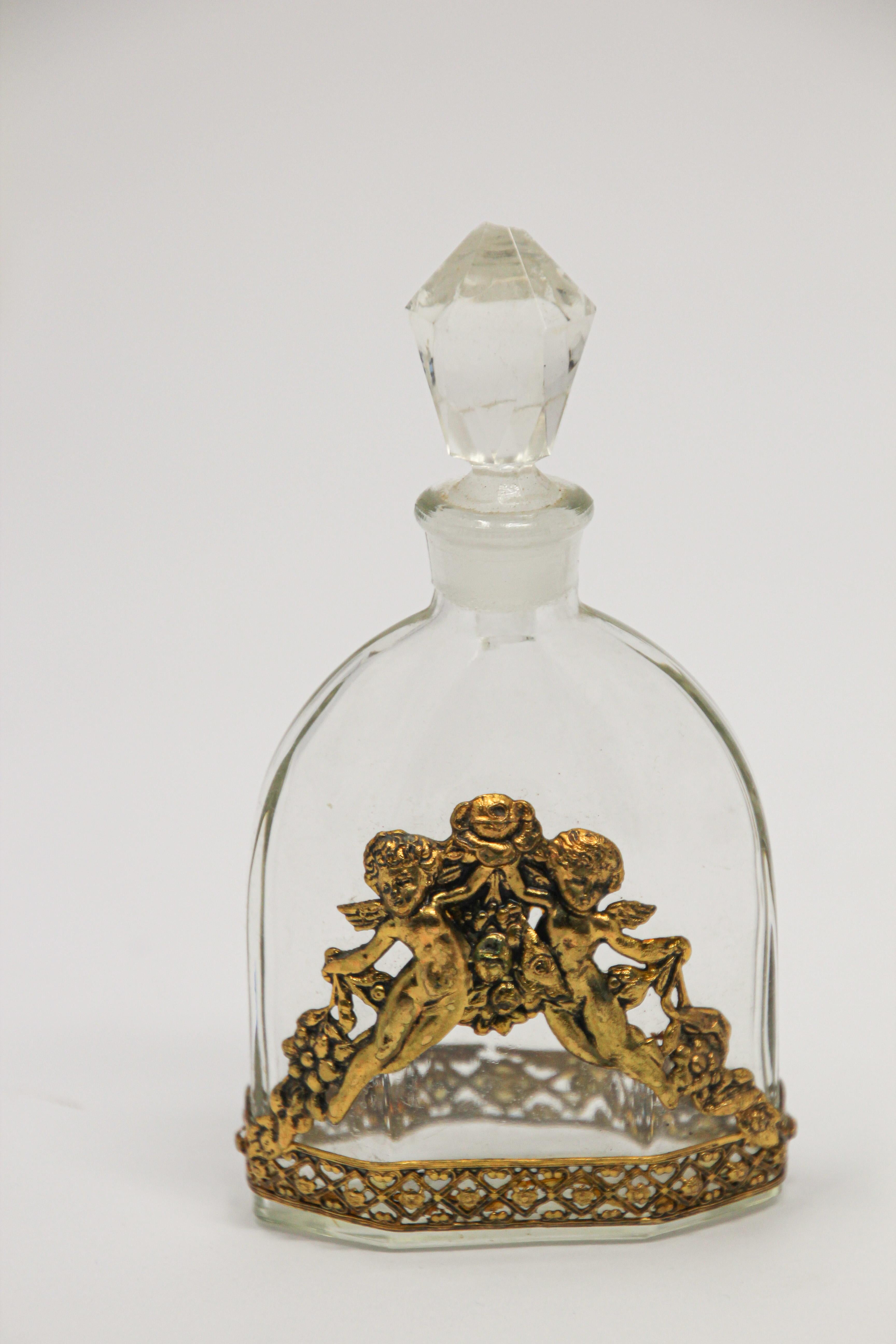 Vintage Filigree Ormolu 24-Karat Gold Matson Collectible Glass Perfume Bottles 10