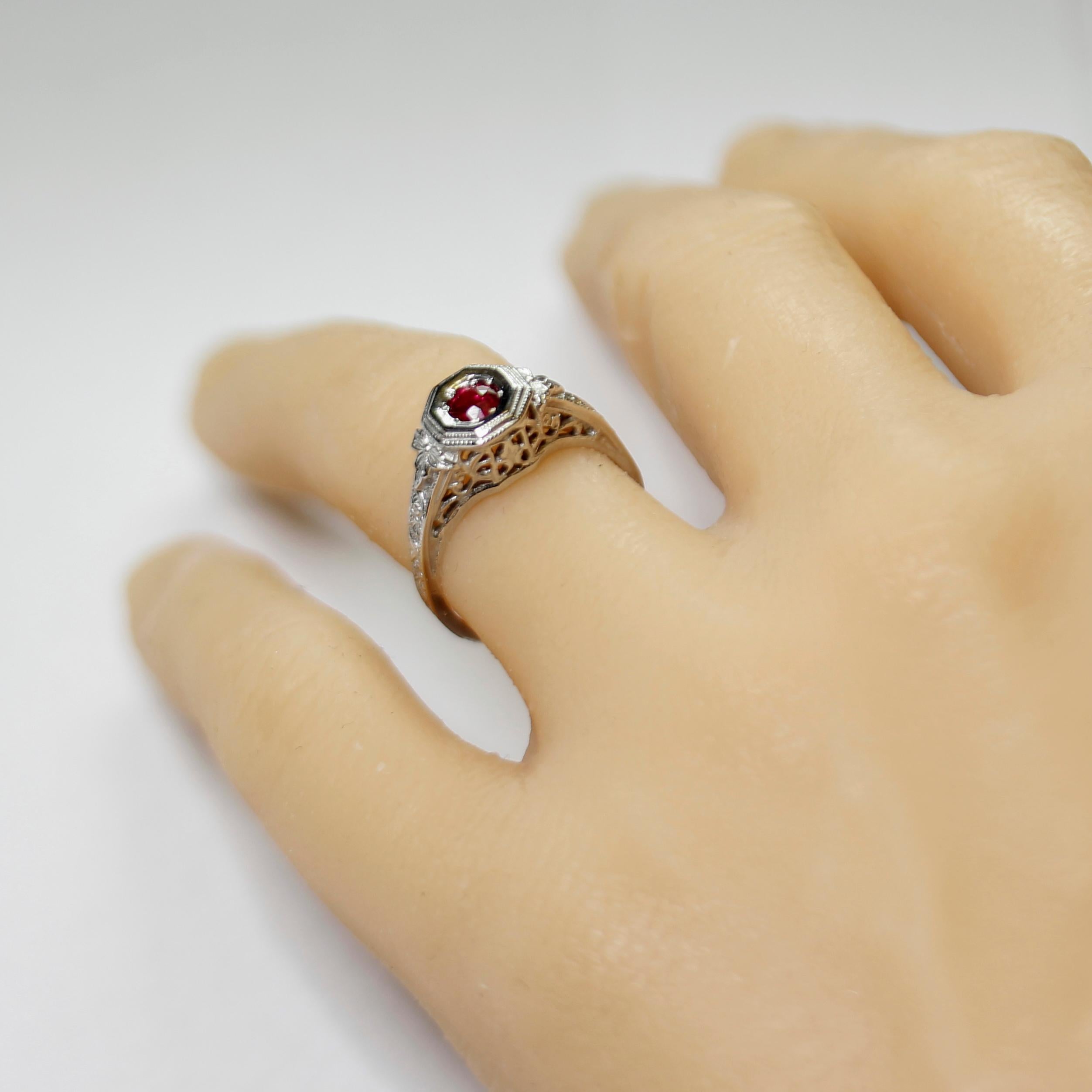 Vintage Filigree Ruby Ring For Sale 10