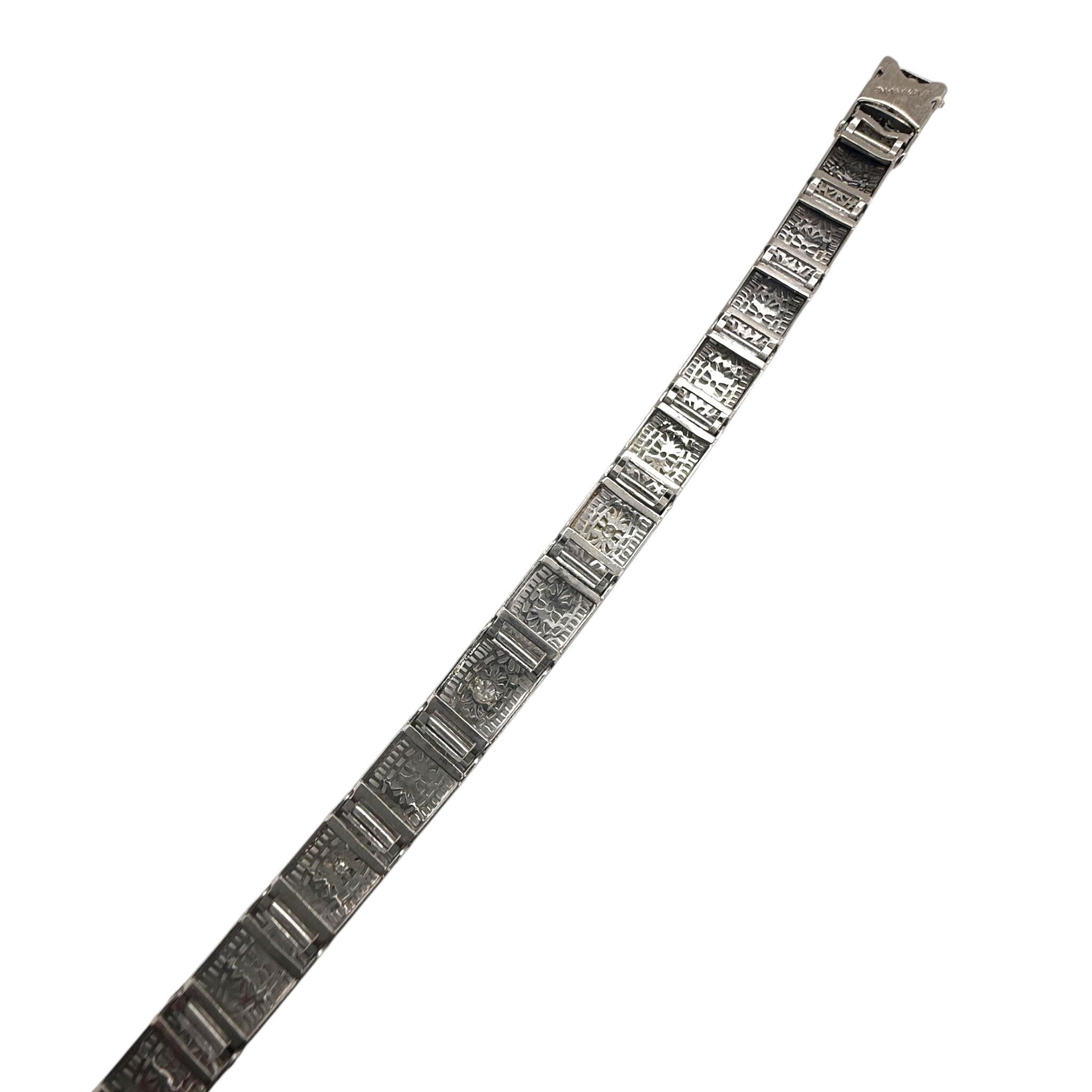 Bracelet vintage avec diamants en filigrane Pour femmes en vente
