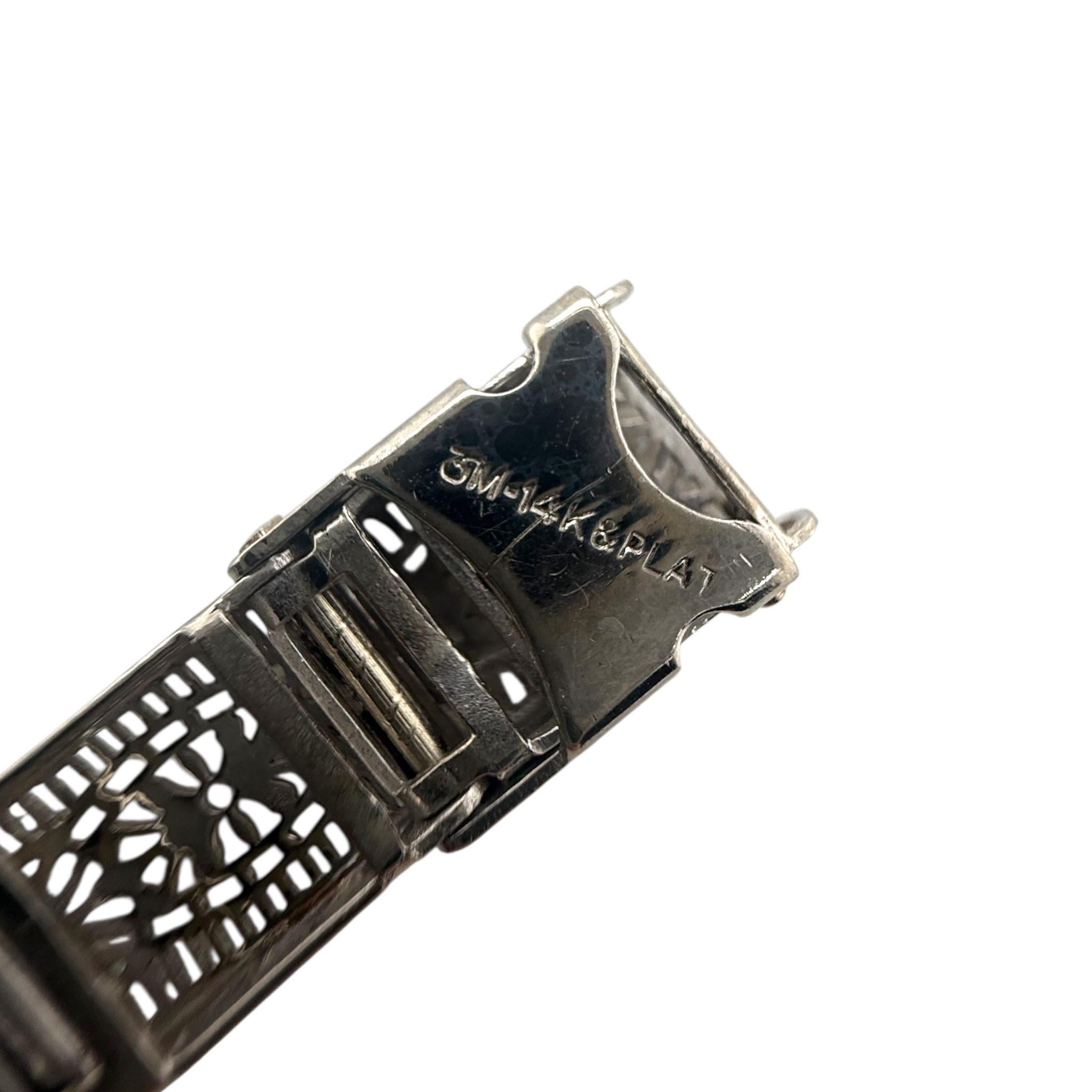 Bracelet vintage avec diamants en filigrane en vente 2