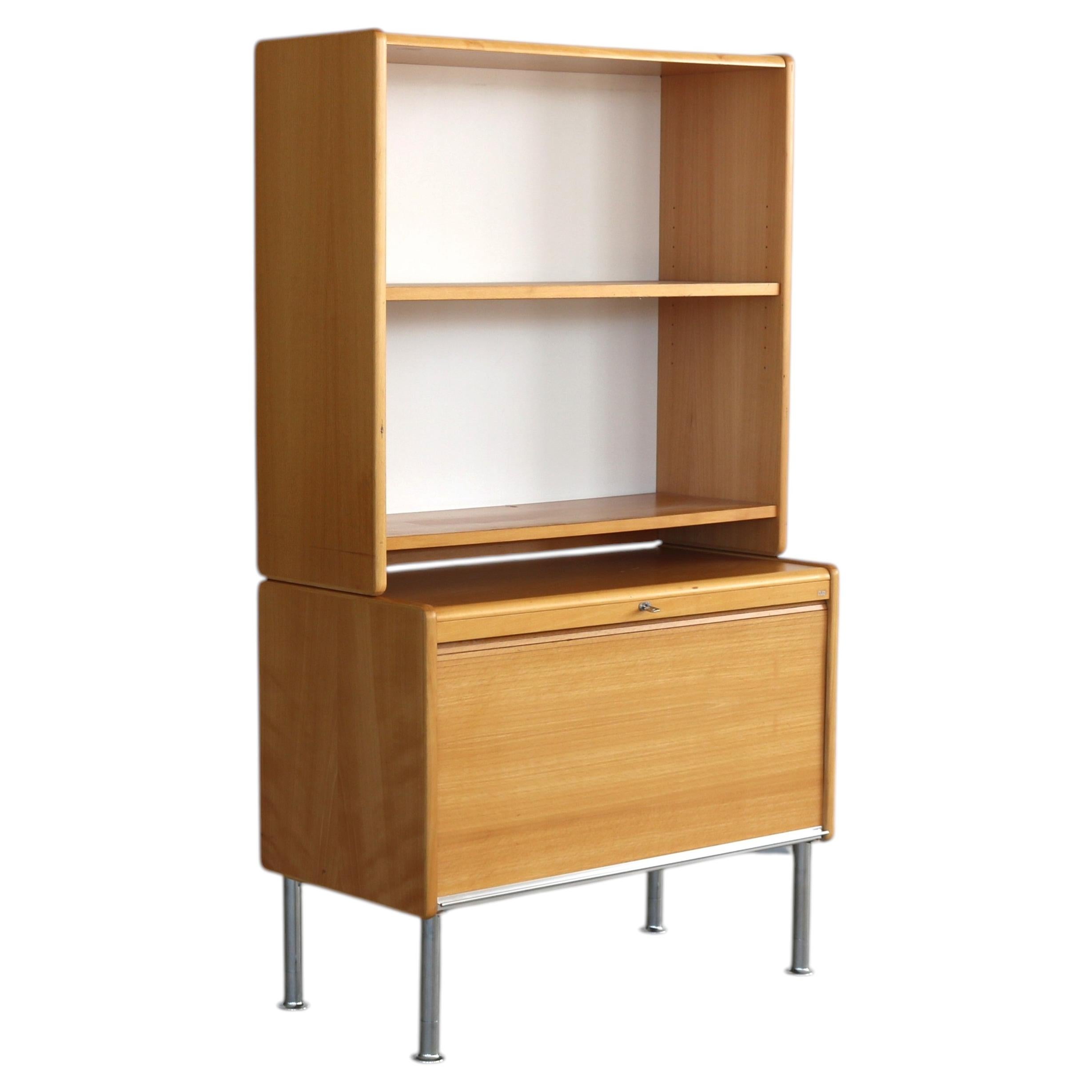 Archivador sueco vintage Librería de TVA, madera y cromo, años 70 en venta