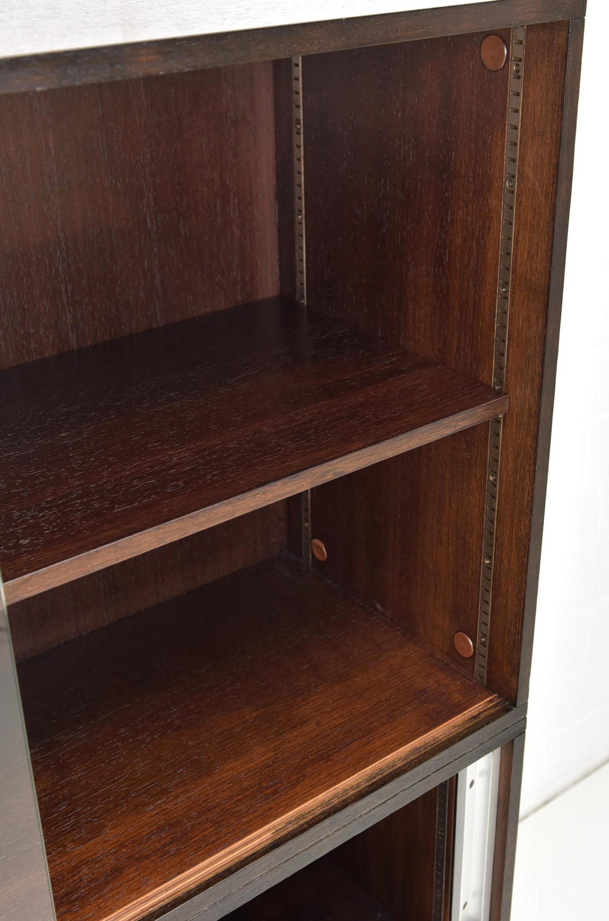 Oak Vintage Filing Cabinet / Office Cabinet Sliding Doors Showcase, 1980 For Sale