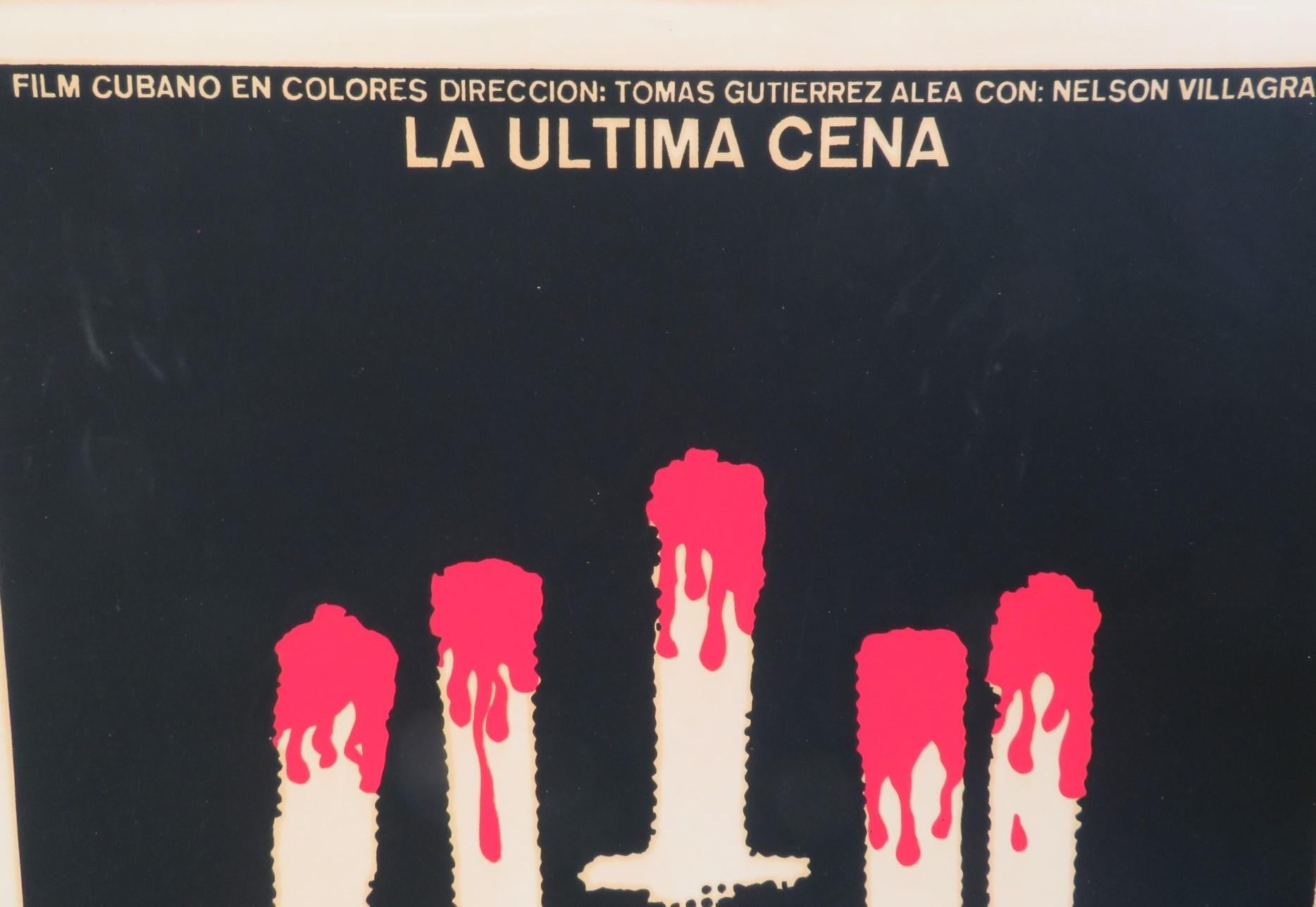 Paper Vintage Film Poster La Ultima Cena Cuban Movie 1977 by Tomas Gutierrez /R. Azcuy For Sale