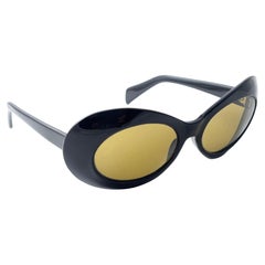 Vintage Filos Oval schwarzer Rahmen 1960er Jahre Midcentury Sonnenbrillen Made in Italy