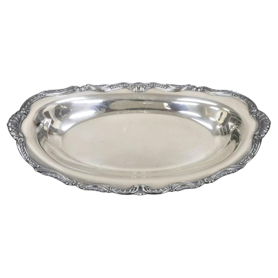 Plato ovalado para baratijas "Colonial del Sur" Vintage Fine Arts Silver Plate