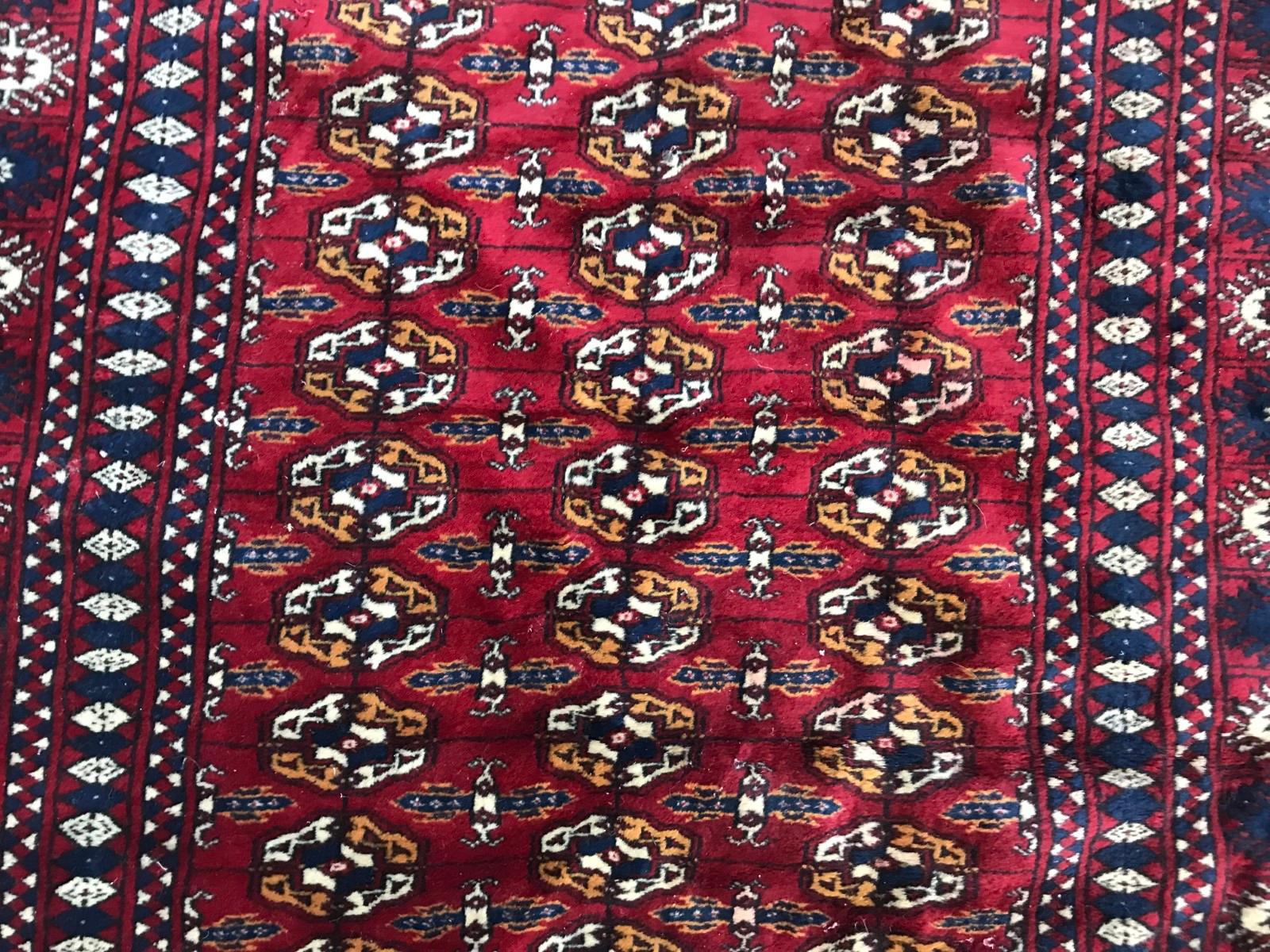 Hand-Knotted Vintage Fine Boukhara Afghan Rug For Sale
