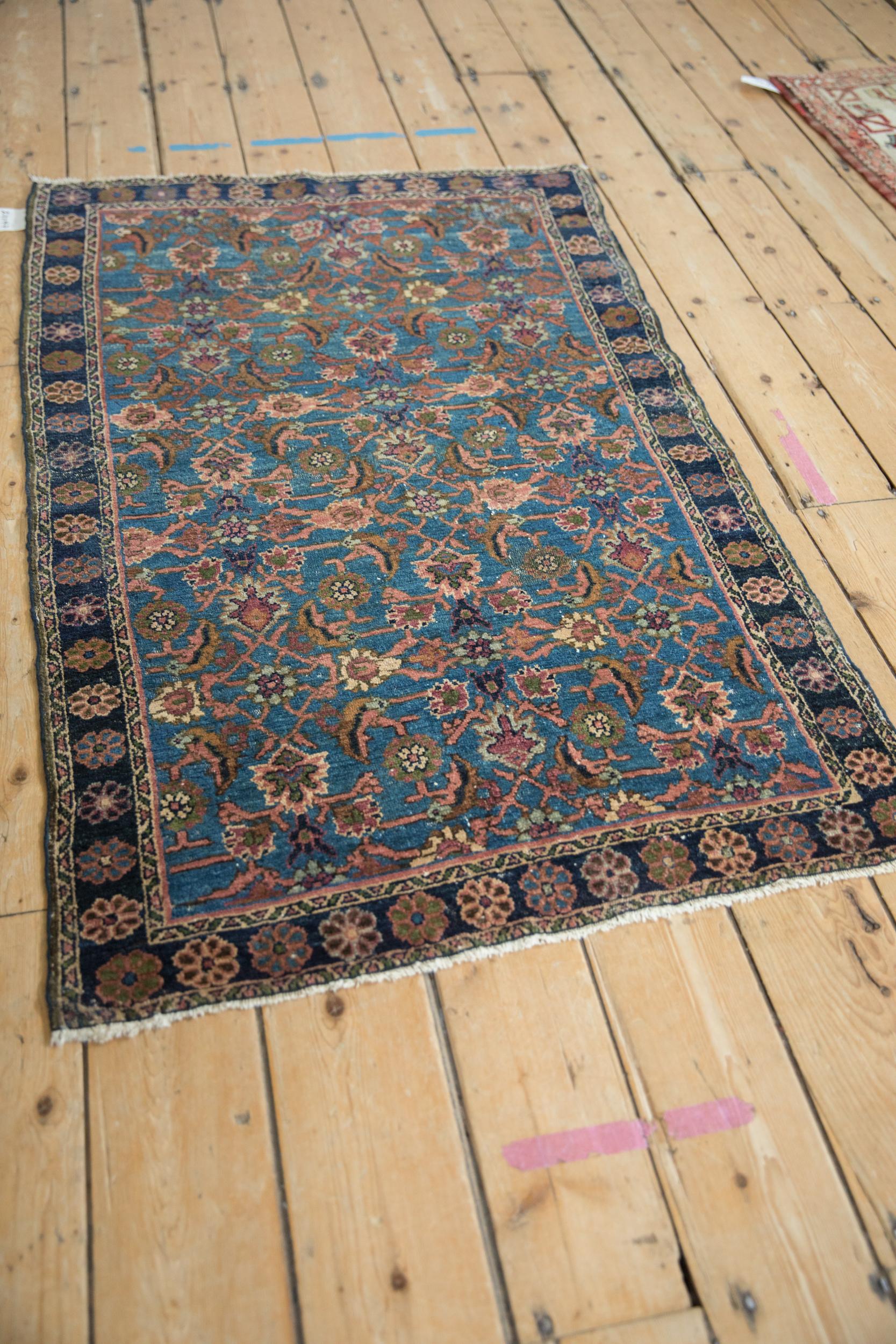Hand-Knotted Vintage Fine Distressed Hamadan Rug For Sale
