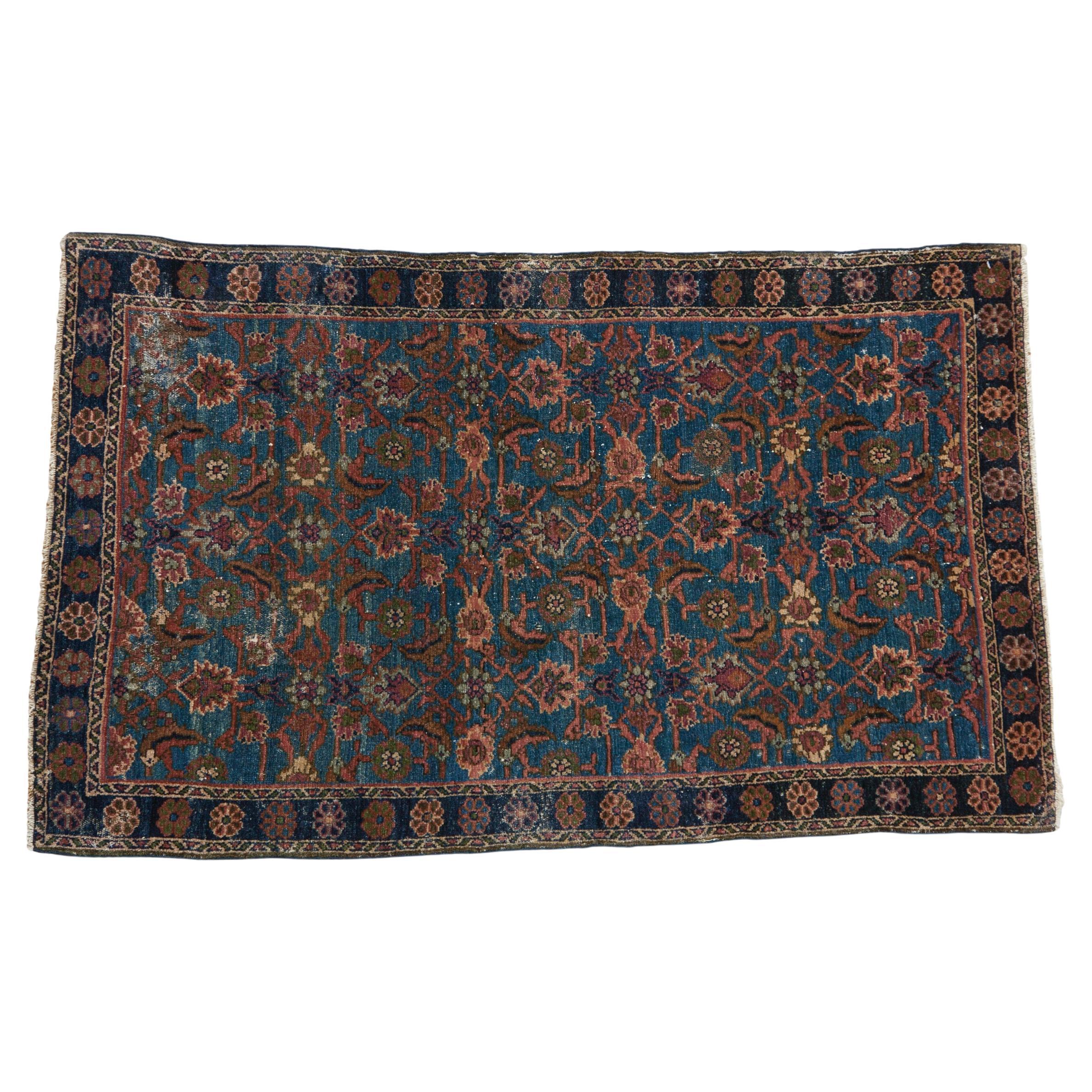 Feiner Distressed-Hamadan-Teppich im Vintage-Stil