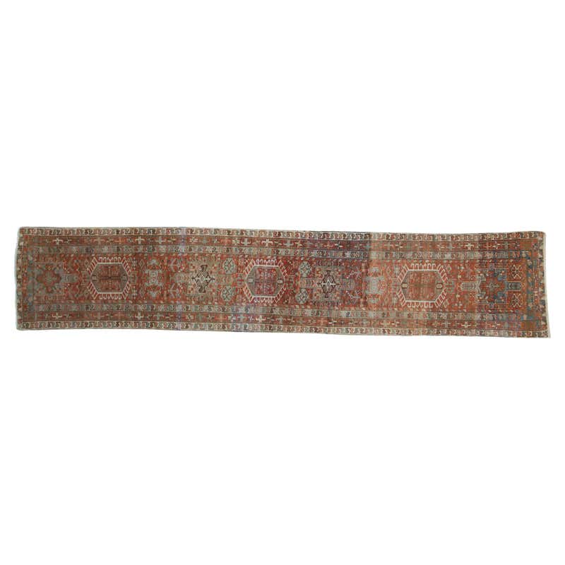 Antique Distressed Bijar Rug Runner For Sale at 1stDibs