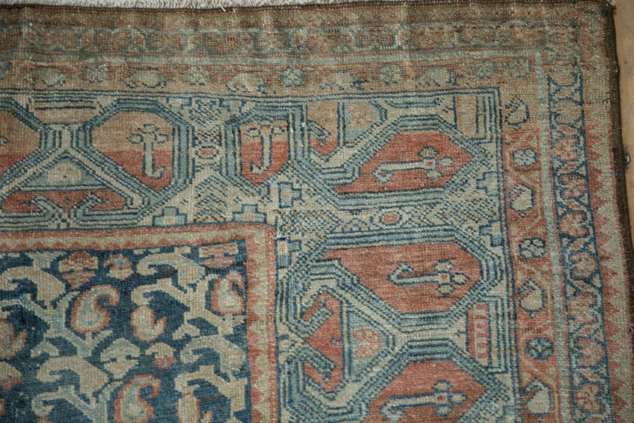 Vintage Fine Distressed Malayer Rug Runner In Fair Condition For Sale In Katonah, NY
