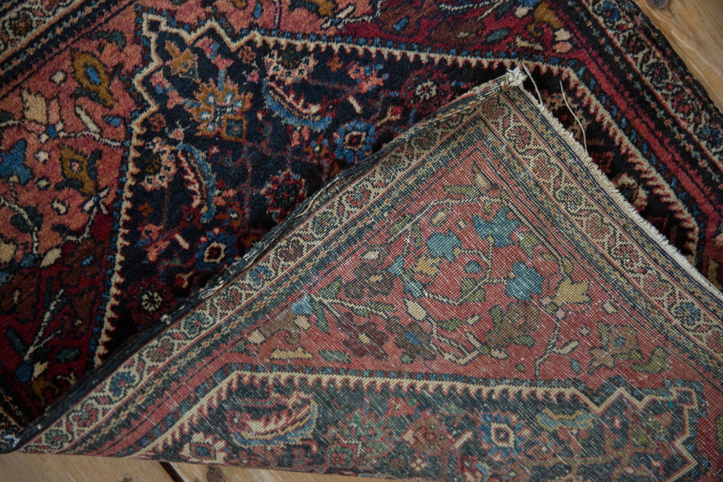Wool Vintage Fine Farahan Sarouk Square Rug Mat For Sale