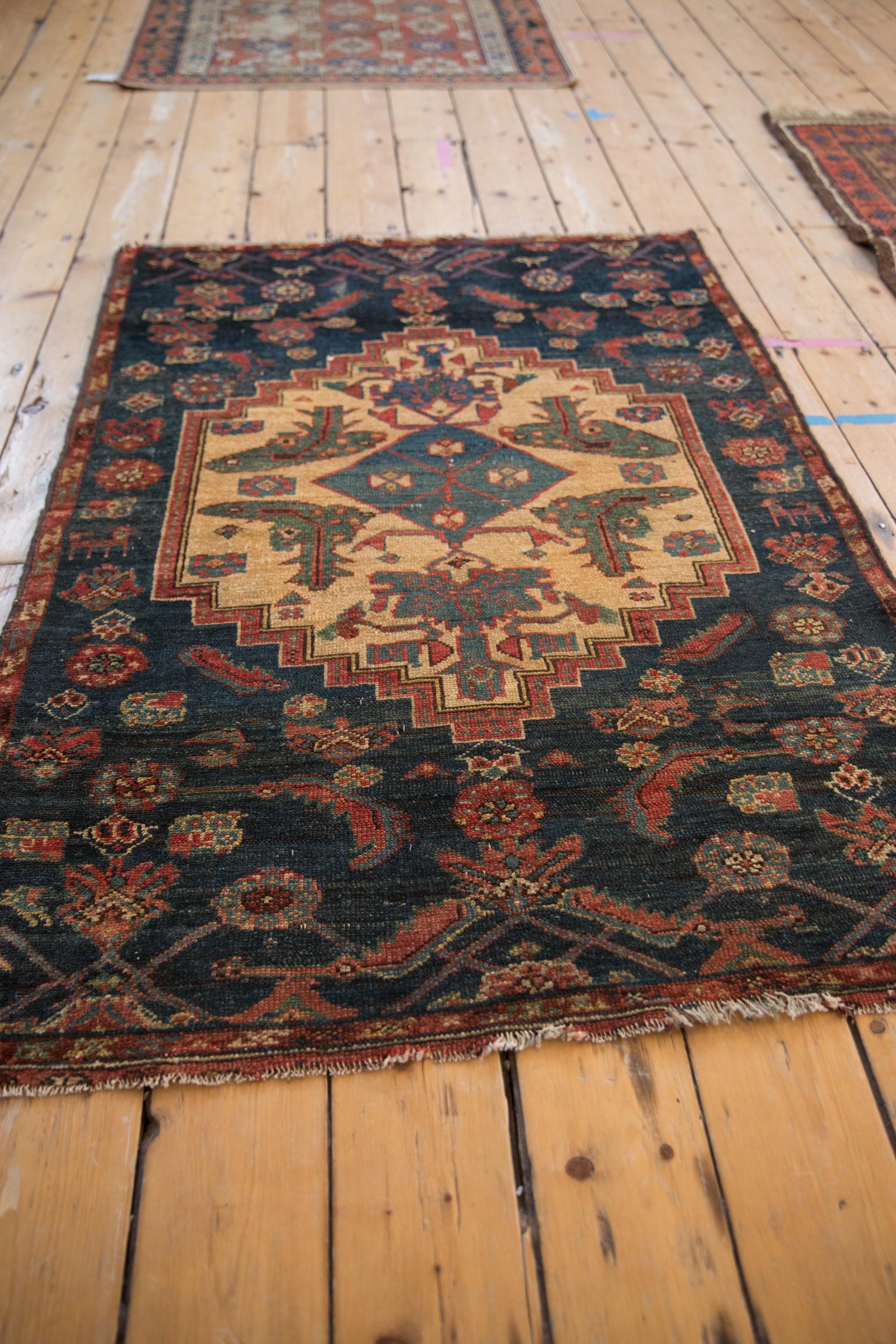 Vintage Fine Fragment Borchalou Square Rug In Good Condition For Sale In Katonah, NY