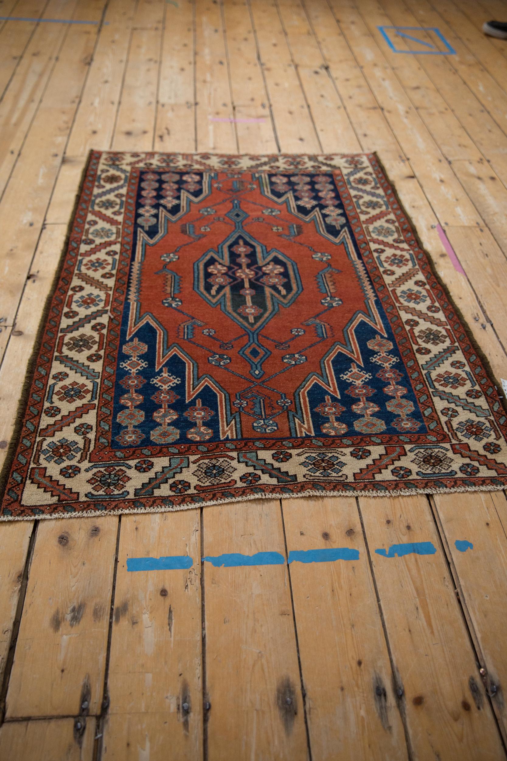Hand-Knotted Vintage Fine Hamadan Square Rug For Sale
